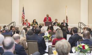 Tournament of Roses President Gerald Freeny speaks.